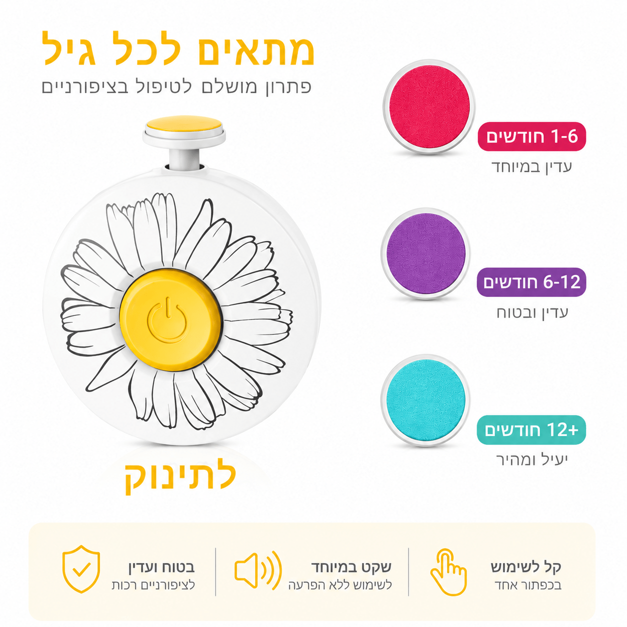משייף חשמלי לתינוק | Lumore