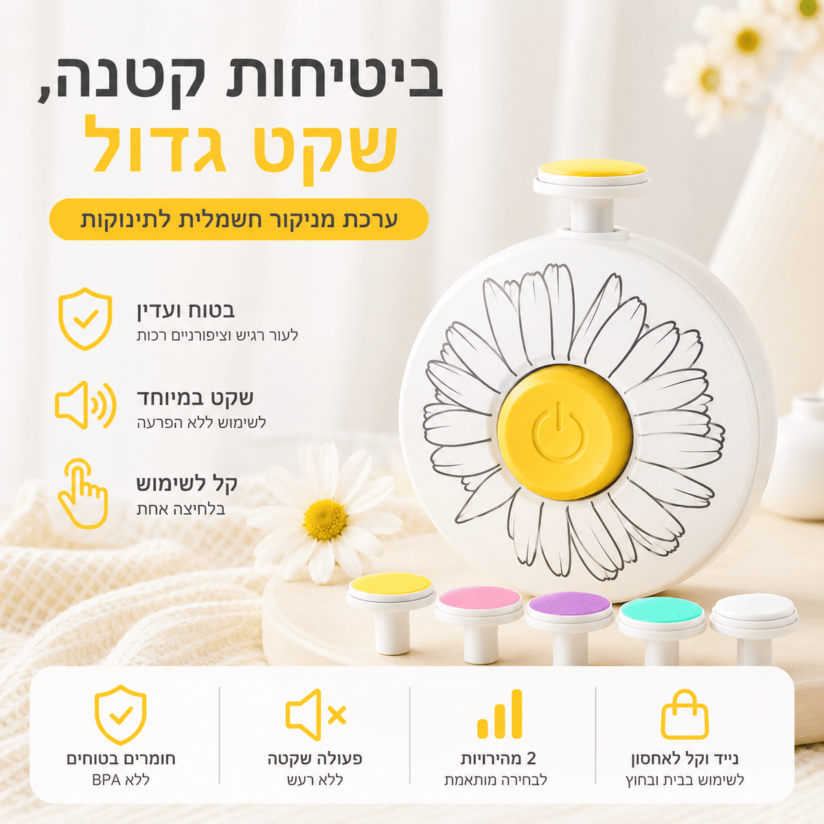 משייף חשמלי לתינוק | Lumore