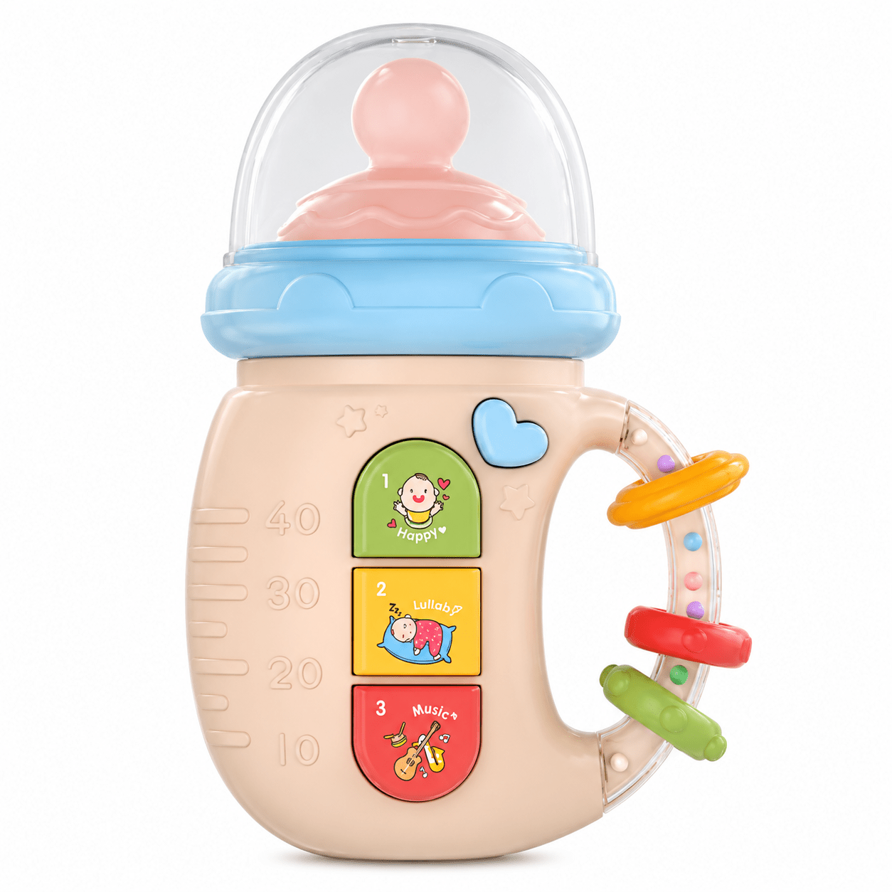 בקבוק סיליקון להאכלה עם רעשן מרגיע לתינוק🍼 | Lumore