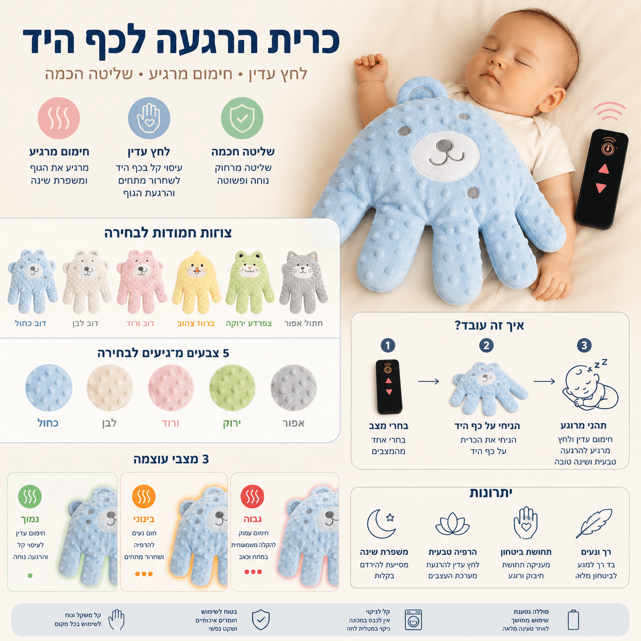 כרית יד מרגיעה לתינוק | Lumore
