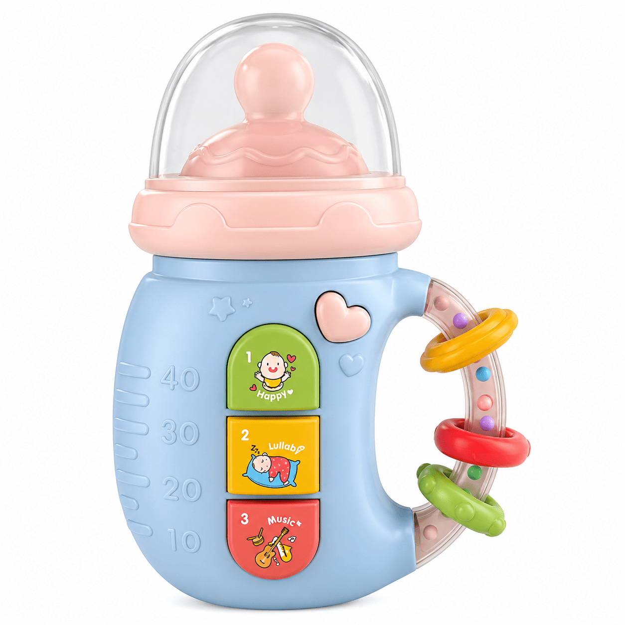 בקבוק סיליקון להאכלה עם רעשן מרגיע לתינוק🍼 | Lumore